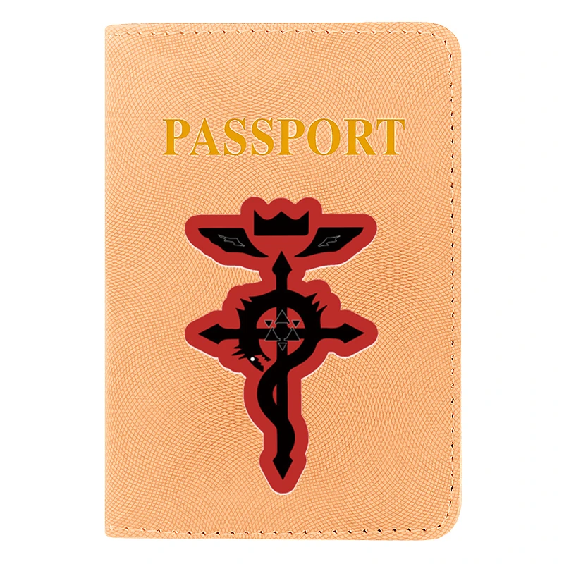 

Classic Fullmetal Alchemist Symbol Passport Cover Pu Leather Men Women Travel ID Credit Card Holder Case