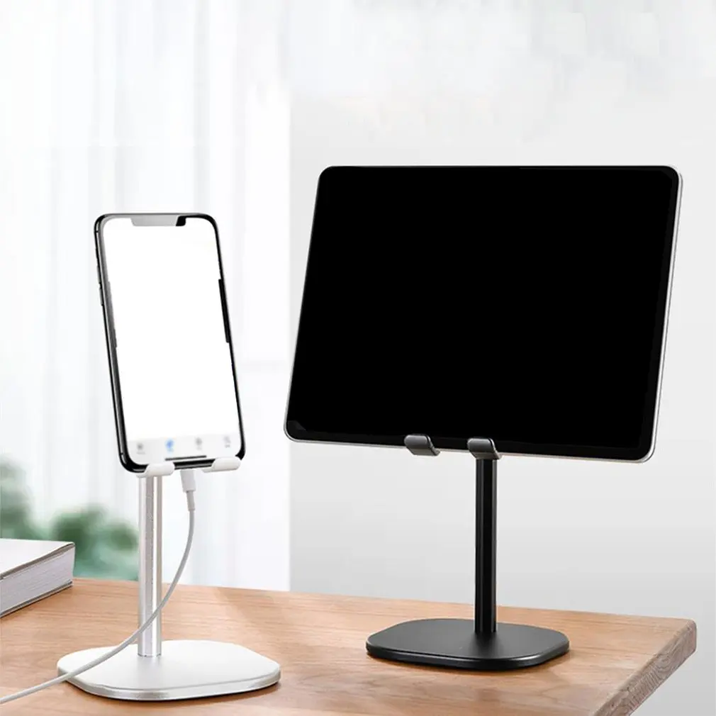 

Strong Stable Aluminum Metal Desktop Universal Mobile Phone Holder Retractable Angle And Height Adjustable