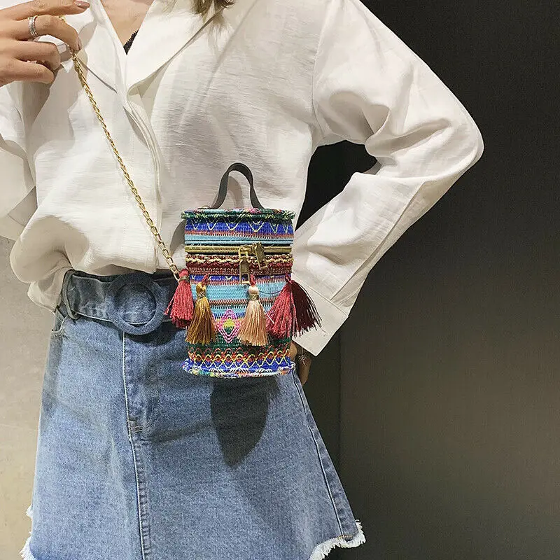 Новинка 2019 года женская сумка в богемном стиле для девочек ручная Круглый
