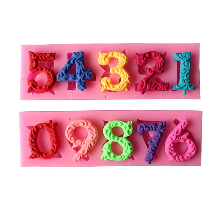 

0-9 Big Digital High Quality Silica Gel Sugar Cake Mold Baking Mold