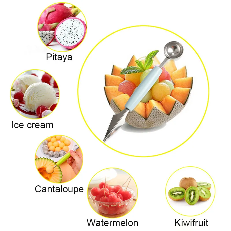 2 в 1 нож из нержавеющей стали для резьбы по фруктам |