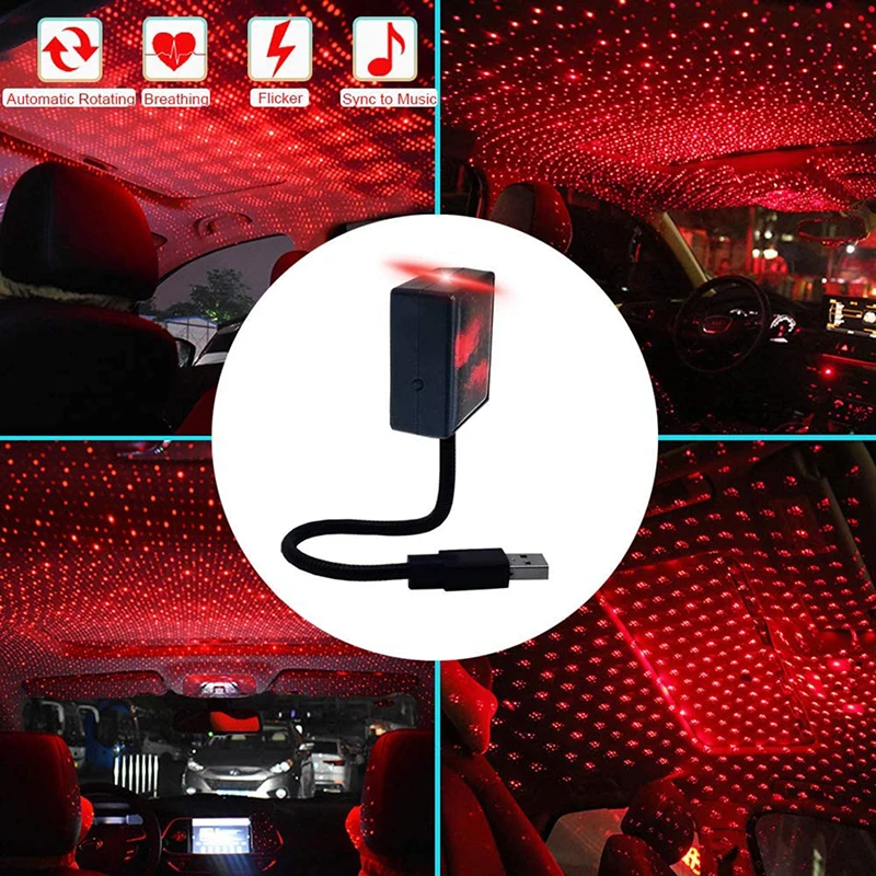 

Mini Usb 5v Led Roof Starlight Night Projector Atmosphere Lamp Star House 360 Degrees ° Rotary Flash