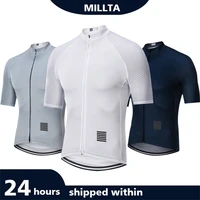 millta 2021 pro team summer men cycling jersey clothes bicycle bike downhill breathable quick dry reflective shirt short sleeve