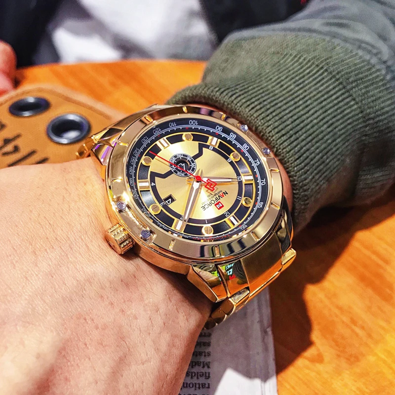 NAVIFORCE мужские часы Топ люксовый бренд водонепроницаемые кварцевые из