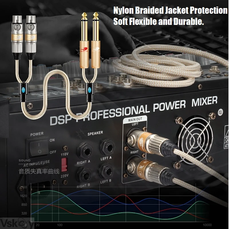 dual 14 inch ts mono 6 35mm male to 2x xlr female audio cable mixer amplifier guita stage keyboard home theater system cords free global shipping