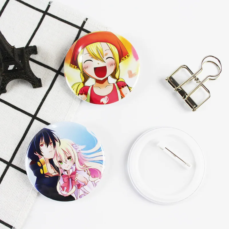 Значки в стиле аниме Сказочный хвост на рюкзак значки металлические для одежды