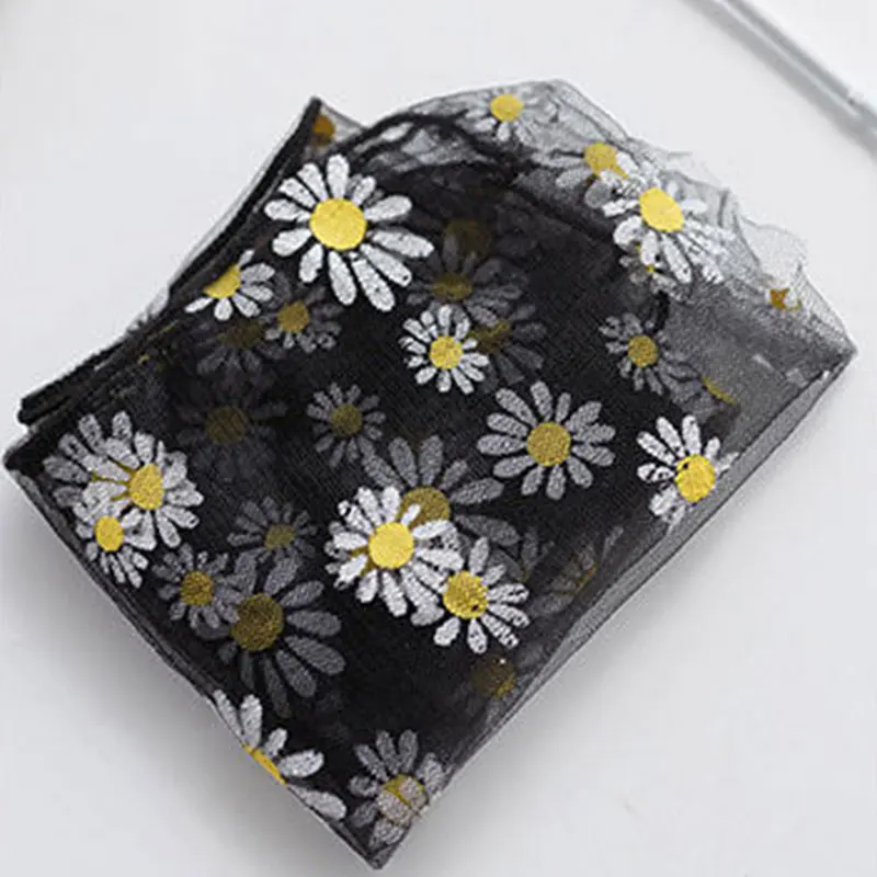 

Fashion Daisy Short Socks Women Transparent Woman Socks Female Ultra-thin Mesh SocksLong Dress Streetwear calcetines 2021 New