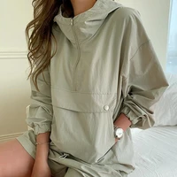 spring summer tracksuit womens suit 2 pieces set hooded long sleeve hoodies and shorts female casual