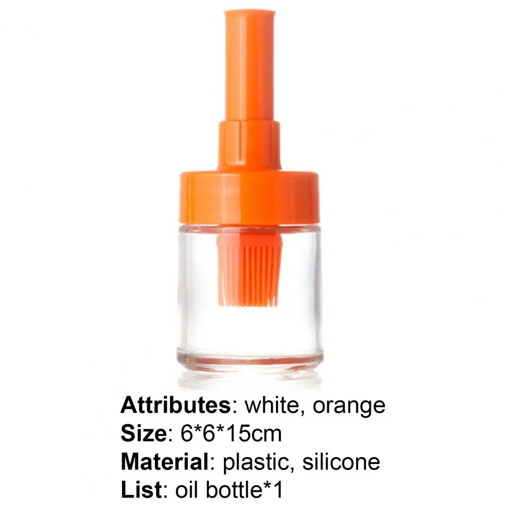 

BBQ Oil Bottle with Brush Eco-friendly Heat Resistant Plastic Transparent Oil Brush Bottle Grill Oil Brushes for Home