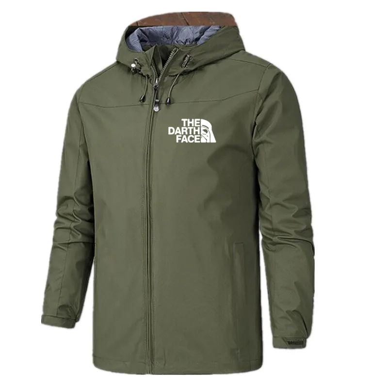 

Autumn and winter men's high-quality casual jacket, hood, zipper shirt, outdoor, windproof, waterproof, mountaineering sportswea