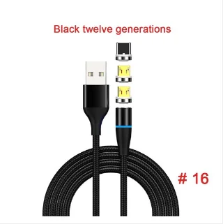 Black 3-1 Магнитный кабель Micro USB кабель 3A Быстрая зарядка Магнитная линия Android зарядка линии синхронизации данных для huawei Xiaomi LG - Цвет: Black 3-1
