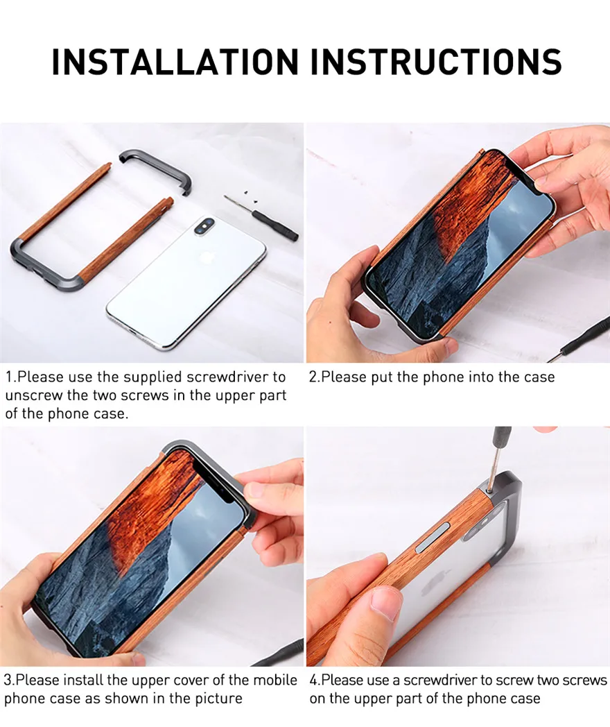 R-just Модернизированный Деревянный чехол для iPhone XS Max X Funda чехлы из натурального бамбукового металла Бампер Coque для iPhone XS