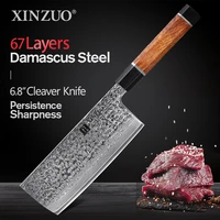 xinzuo 67 layer damascus steel 6 8 cleaver meat kitchen knife ironwood handle japanese chef filleting meat utility knife