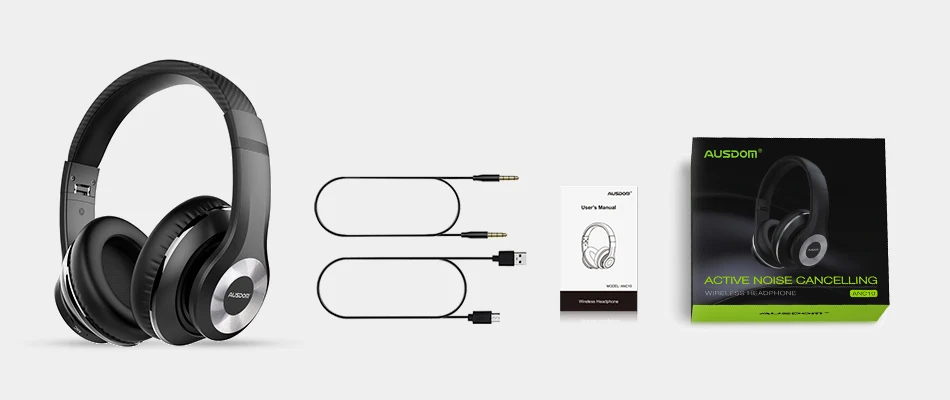 Ausdom ANC10, активные Беспроводные наушники с шумоподавлением, Bluetooth, складные, 20 ч, время воспроизведения, Hi-Fi, глубокий бас, Bluetooth гарнитура