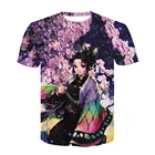 Футболка мужская с 3d принтом, топ с аниме рассекающий демонов, Повседневная рубашка в стиле Харадзюку, одежда для манги, лето