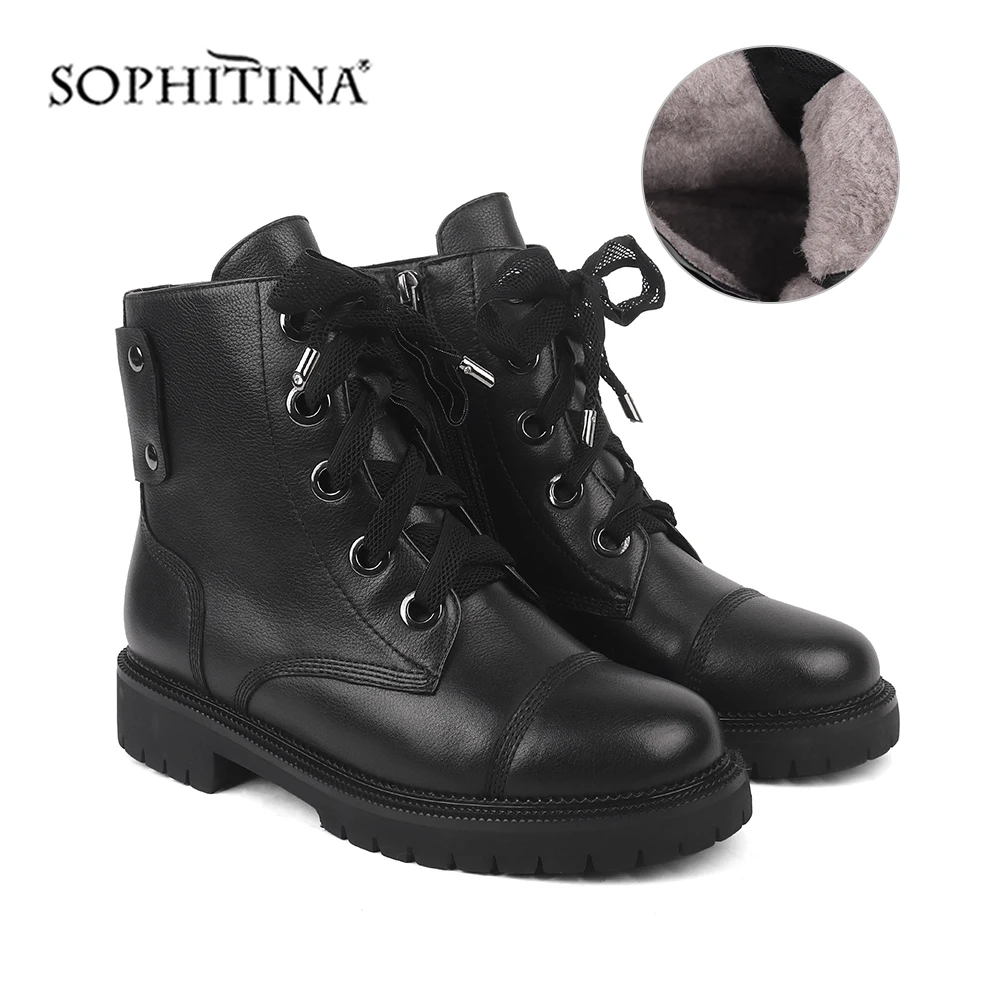 SOPHITINA/удобные ботинки с круглым носком Высококачественная женская обувь ручной