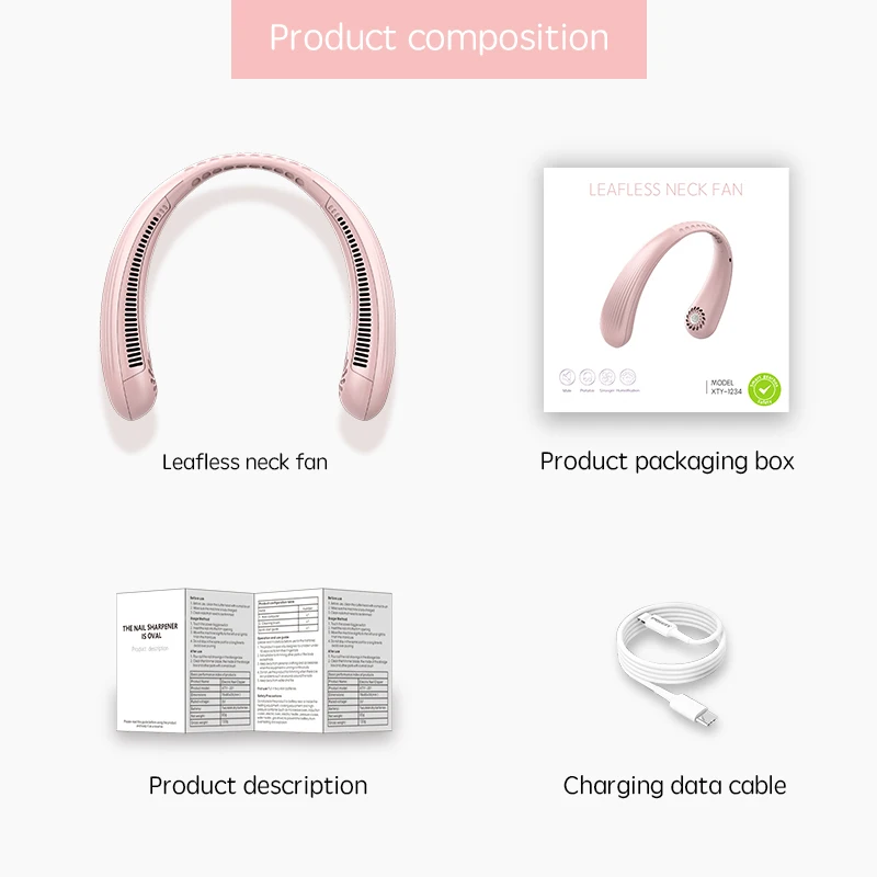 

Portable Mini Neck Fan Silent Wind Bladeless Sports Fan For Home Outdoor Ventilador Portatil Abanicos Rechargeable Cooling Fan