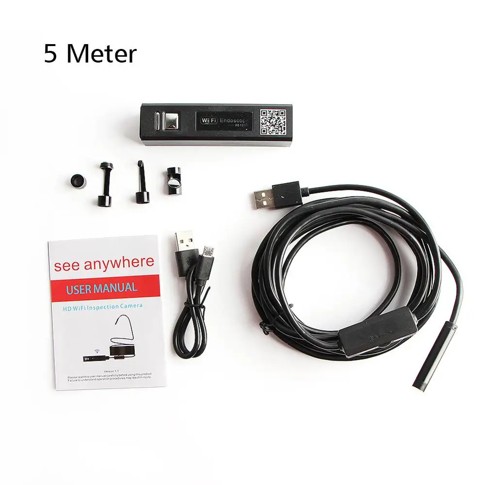 Full HD 1200P 2MP Wi Fi эндоскоп камера беспроводная 8 мм светодиодный жесткий кабель змея