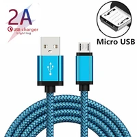 micro usb cable 2a fast charging nylon usb sync data mobile phone adapter charger cable for samsung sony htc lg android cables