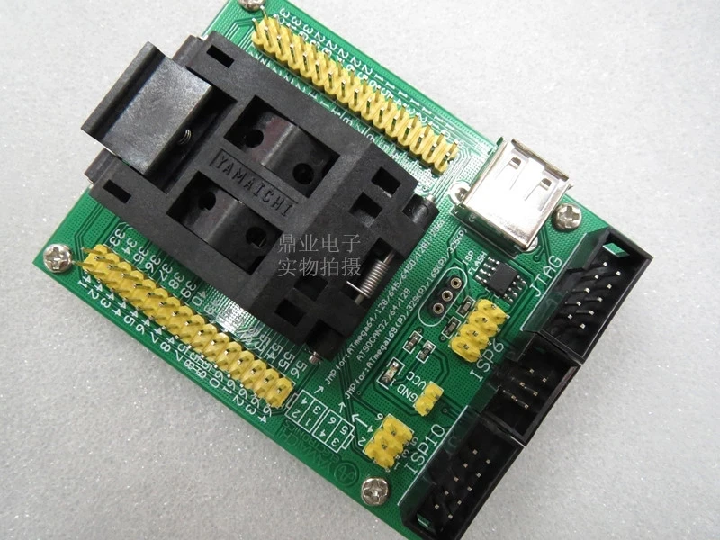 Оригинальное тестовое сиденье ATMEL IC ATmega128/64/645/169, зажигающий адаптер
