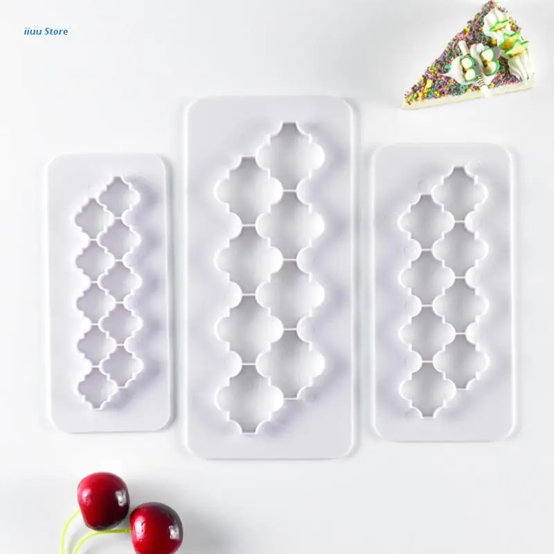 

8 Set Plastic Geometric Cake Mold Sugar Craft Fondant Mould Cookies Decorating