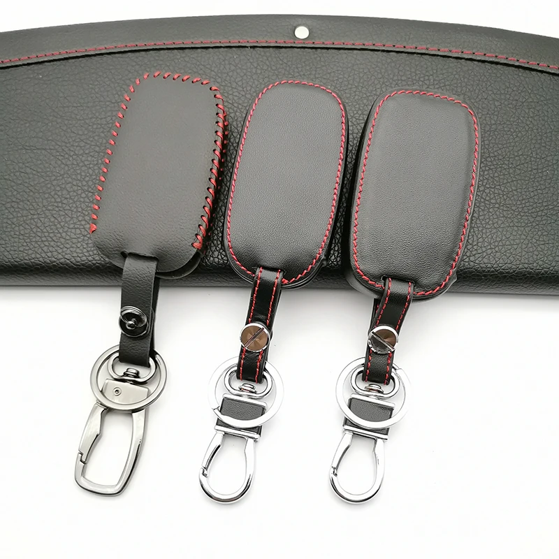 

Hot sale Car Key wallet car 100% top layer leather key cover leather key cases for 2016 Kia Optima 3 Buttons Protect shell