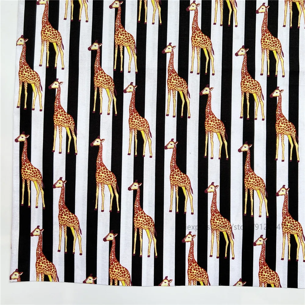Wide110 см мультяшное животное жираф Зебра лошадь печатная хлопчатобумажная ткань