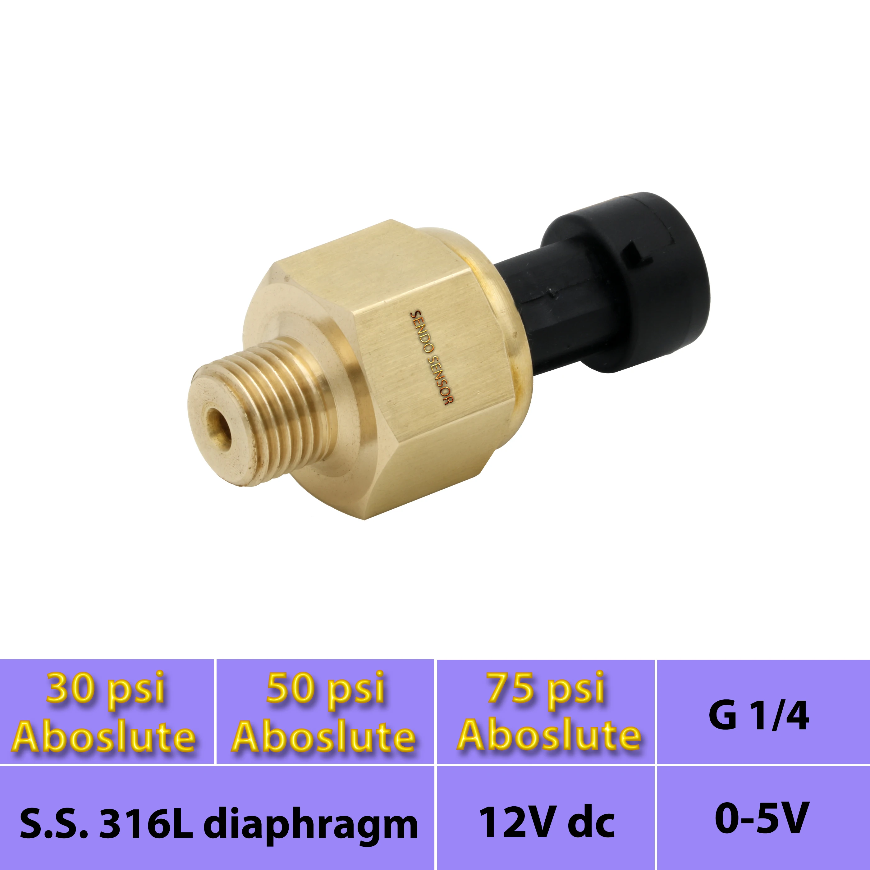 От 0 до 5 V датчик давления 50psi абсолютная 75psi (a) 30psi abs листы нержавеющей стали