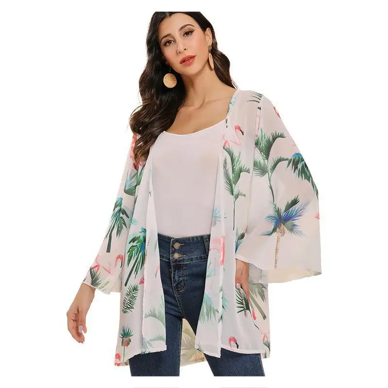 

Bohemian Street Trendy Cardigan V-neck Loose Chiffon Shirt Lace Shirt Women's 2020 New Trend