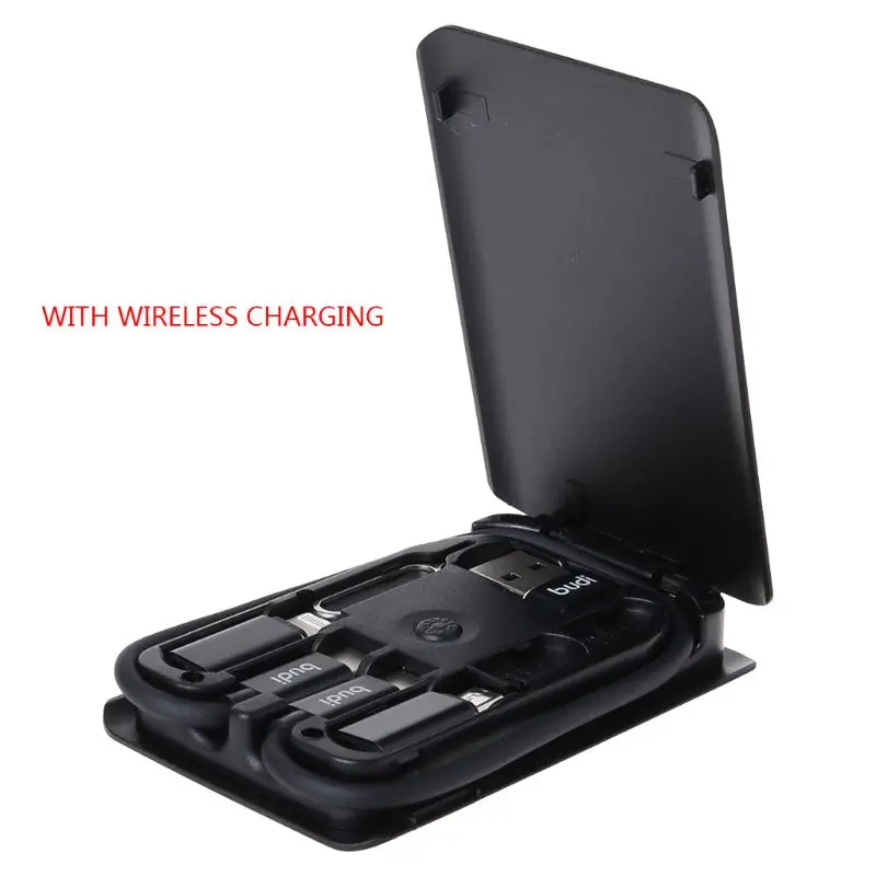 

Multifunctional Universal LED Light USB Type C Portable Data Cable Smart Adapter Card Storage Box Support Wireless charging