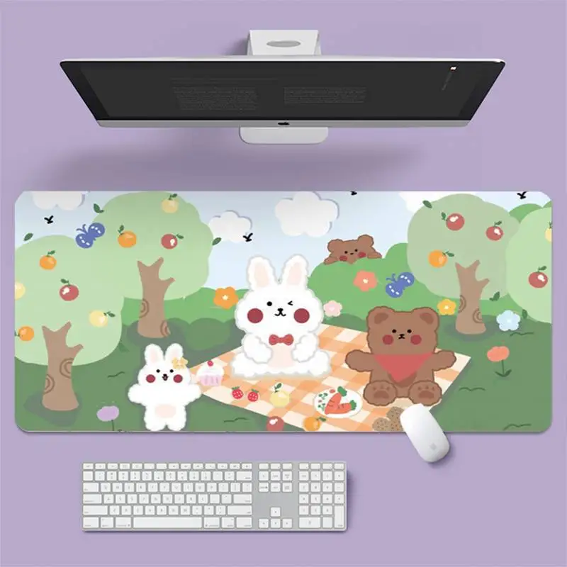 

Kawaii For Teenage Girls Room Cartoon Natural Rubber Desk Mat Large gaming laptop XL non-slip rubber office computer mouse pad