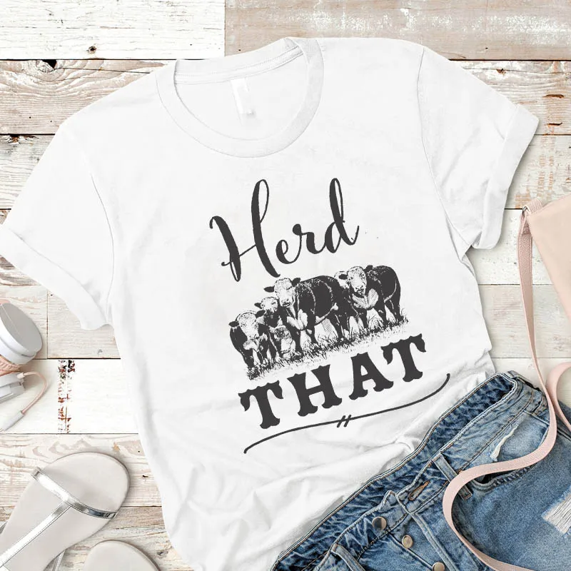 

Women Lady T Shirt Bull Cows Heifer Printed Tshirt Ladies Short Sleeve Loose Tee Shirt Women Female Tops Clothes Graphic T-shirt