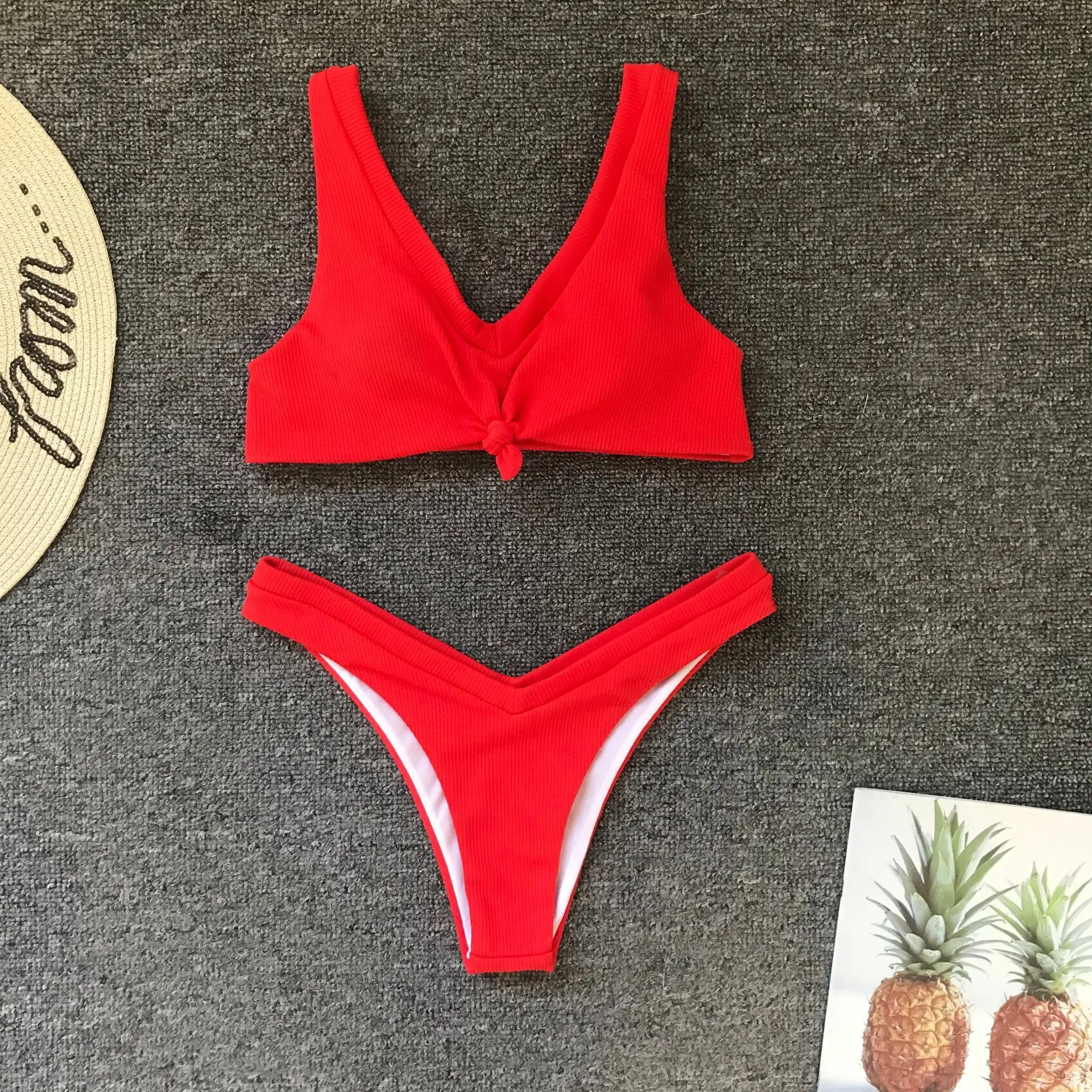 2021 сексуальный черный красный купальник бикини Для женщин Бразильский Комплект