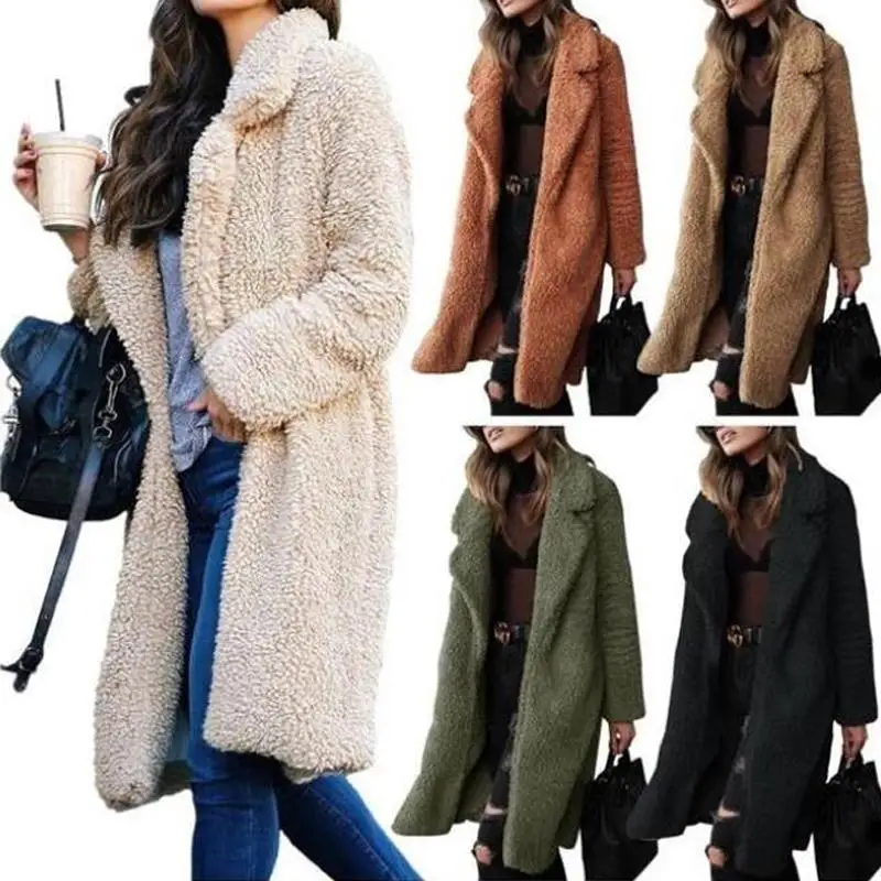 

Winter coat women faux fur coat streetwear warm trench coat vintage long teddy coats elegant puffer jacket kawaii wool jackets