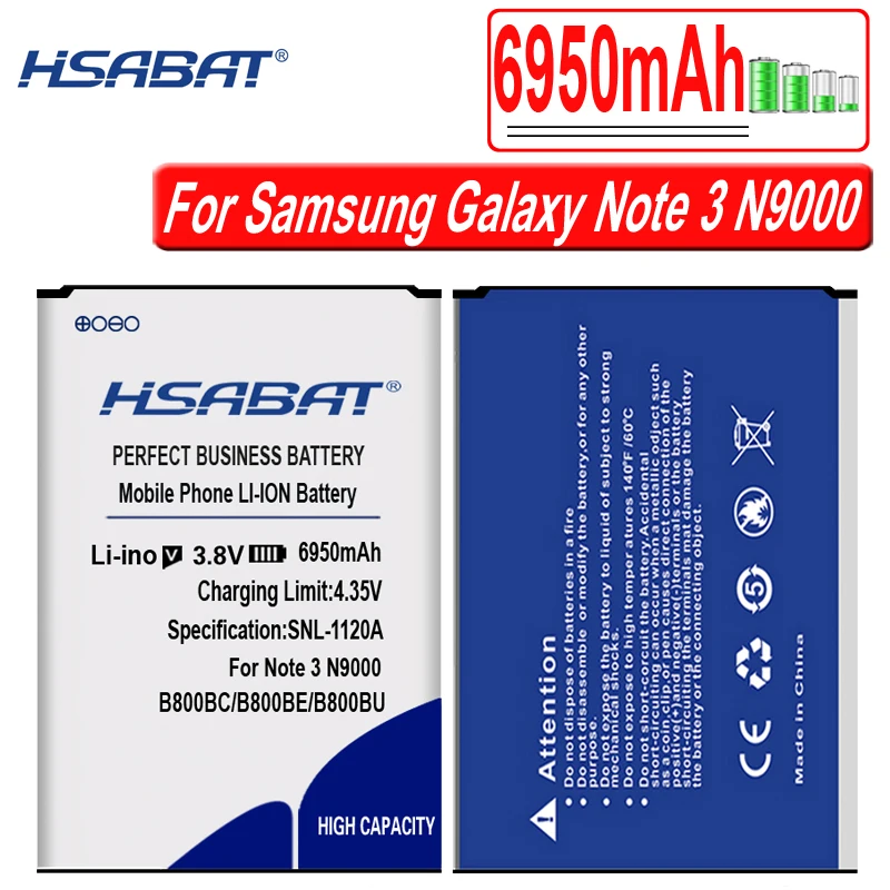 HSABAT 6950 мА/ч, Батарея для samsung Galaxy Note 2 3 4 5 1 N7000/Note2 N7100/Note3 N9000/Note4 N910C/Note5 N9200/Note Edge N9150