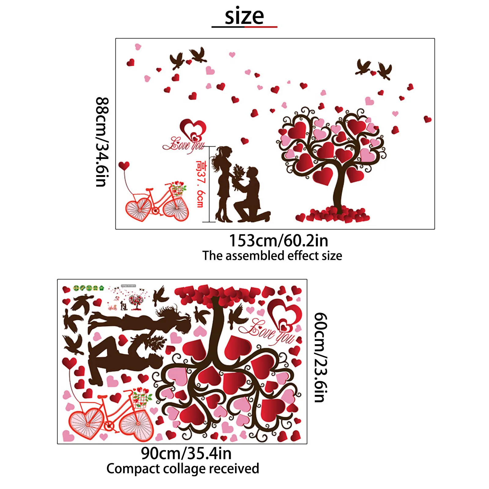 

New Romantic Love Always Forever Wall Sticker For house Bedroom Decor Living Room Decoration Stickers Wall Decals Decor Mural