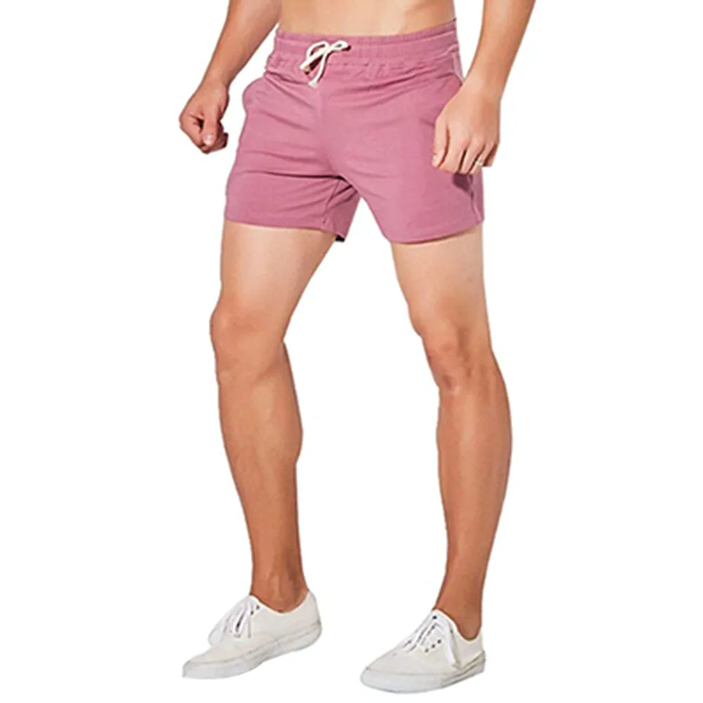 Шорты мужские для бега с коротким рукавом однотонные облегающие спортивные
