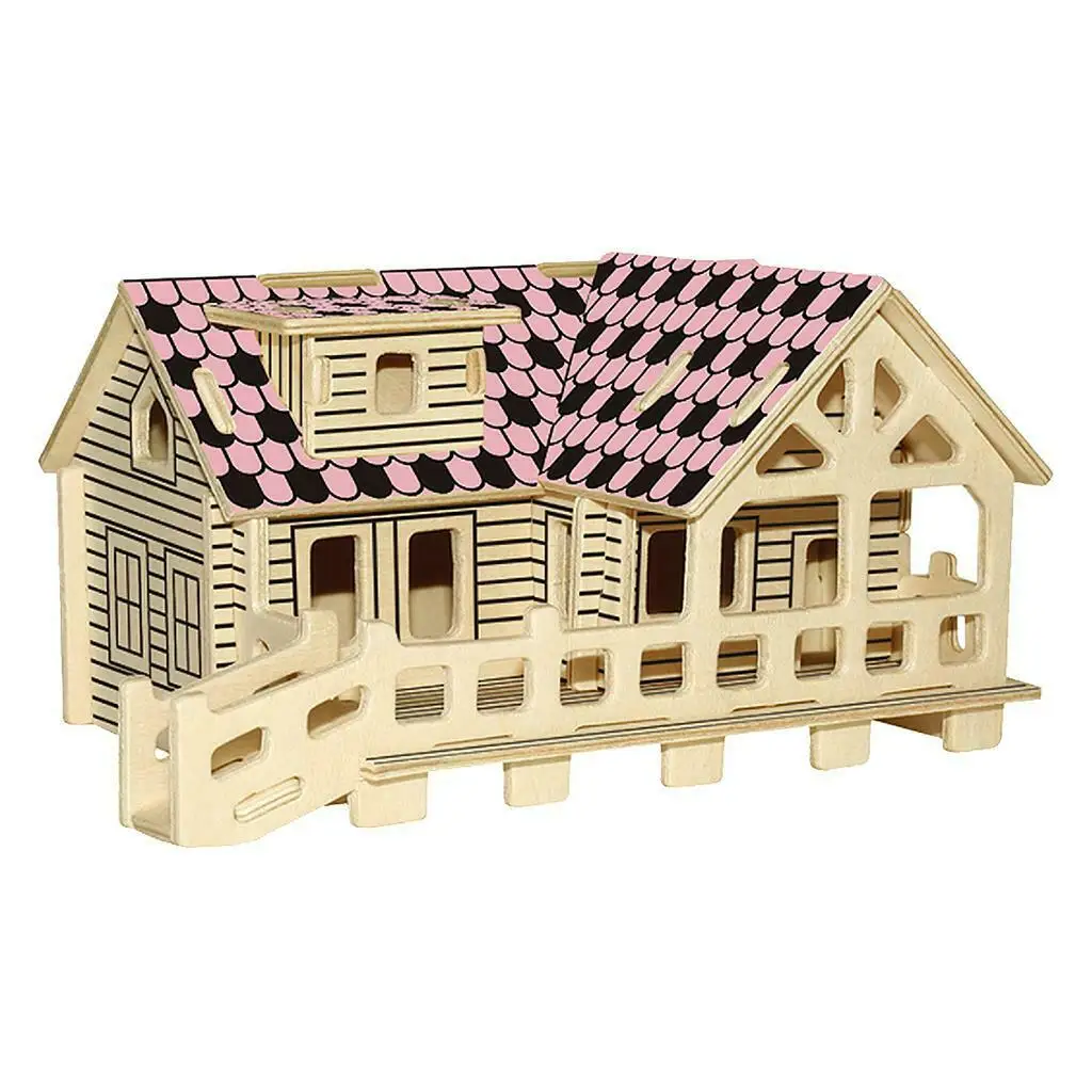Woodcraft DIY 3D Строительный набор Глобальная модель дома деревянная головоломка для