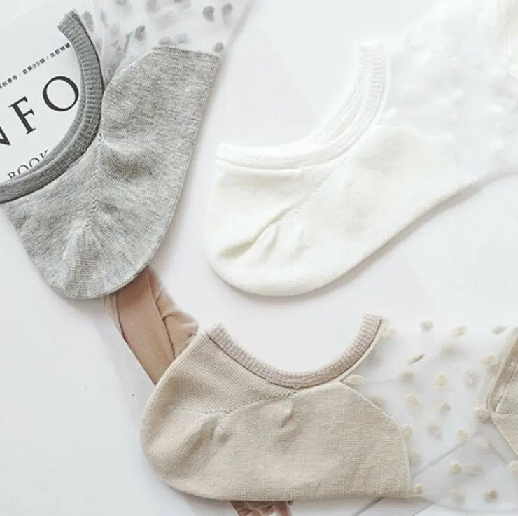 Женские кружевные носки прозрачные вязаные из хрустального шелка до щиколотки