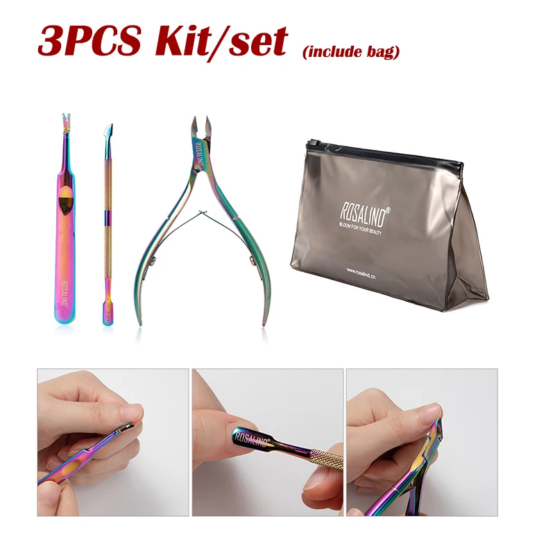 Набор инструментов для маникюра ROSALIND гель лака пилка кисточка наращивания