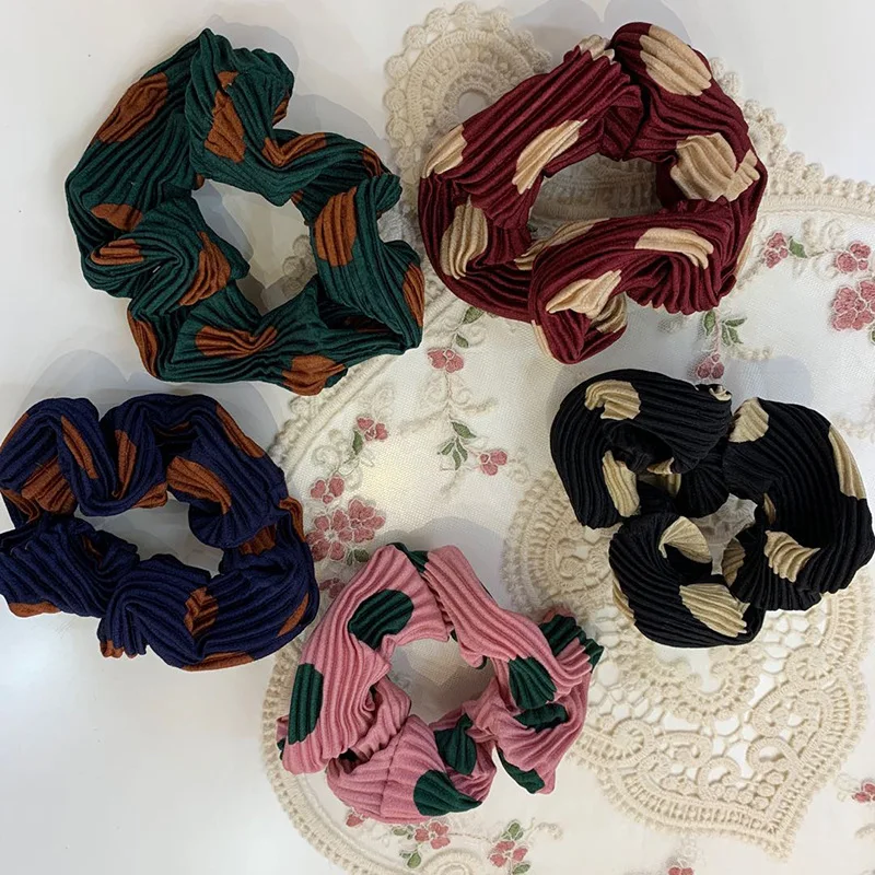 

New Fashion Elastic Scrunchies Ponytail Holder Hairband Pattern Hair Bands Striped Hair Ties Women Headband Hair Accessories