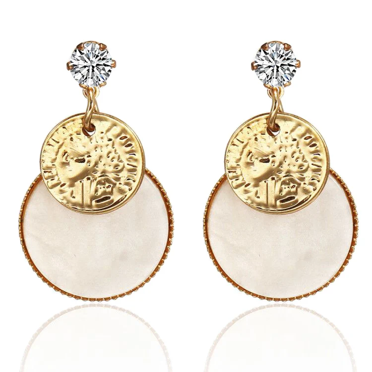 Корейские акриловые серьги с кристаллами геометрические круглые для женщин