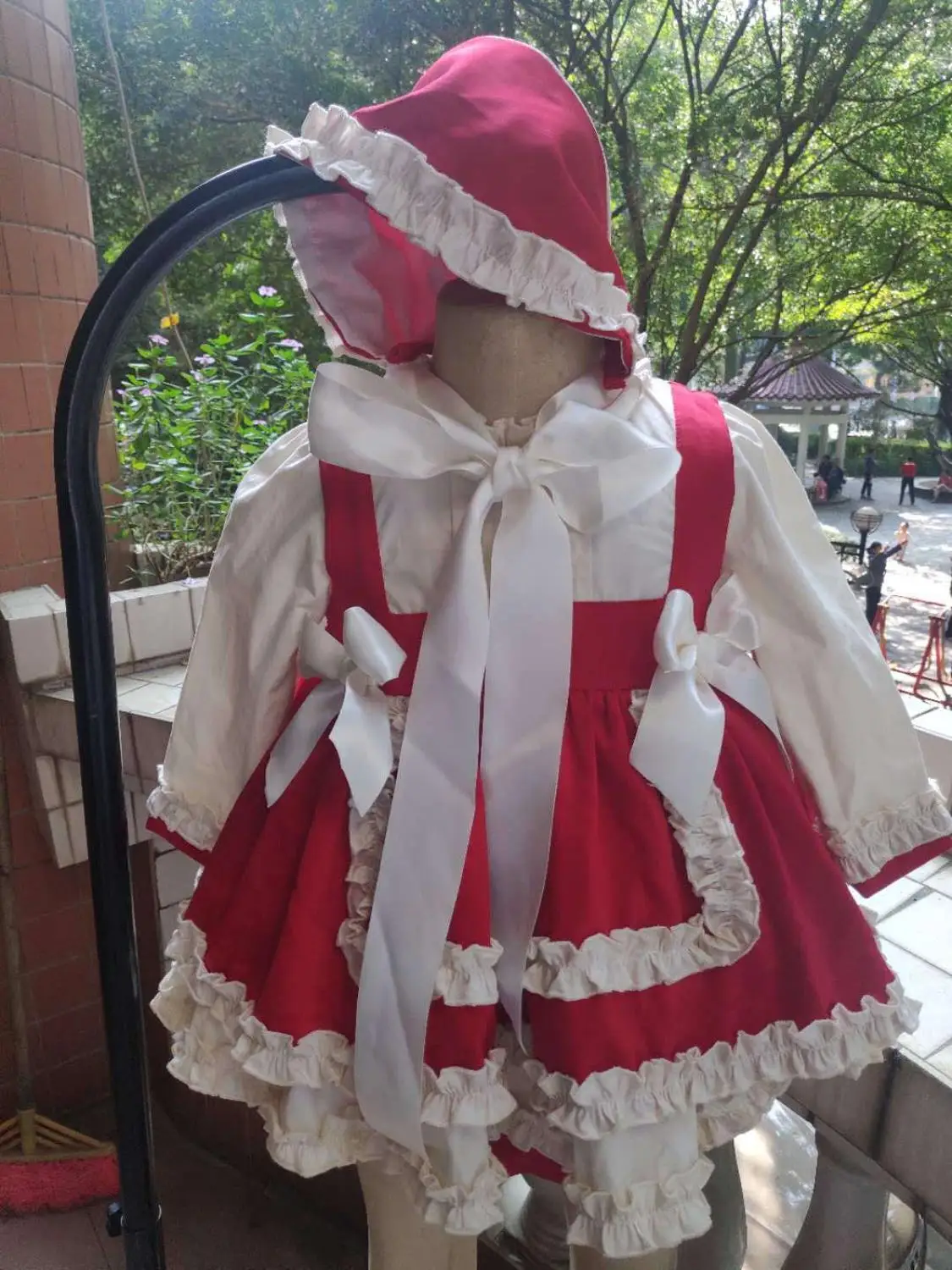 

3PCS Autumn Winter Spanish Lolita Princess Dress Bow Ruffle Stitching Sweet Cute Ball Gown Birthday Party Dress For Girl L665