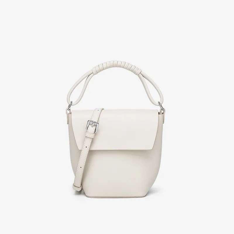 Сумка-ведро из натуральной кожи для женщин натуральная кожа простой стиль