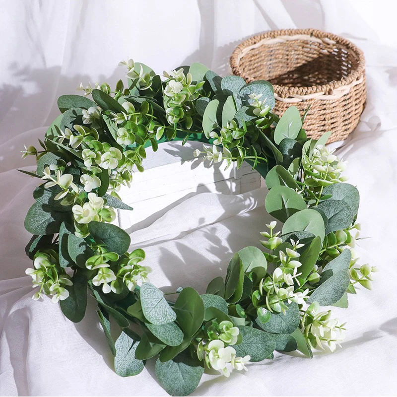 

Eucalyptus Easter Wreath Artificial Plants Front Door Decor Farmhouse Hanging Spring Decorations For Home Easter Garland 2022