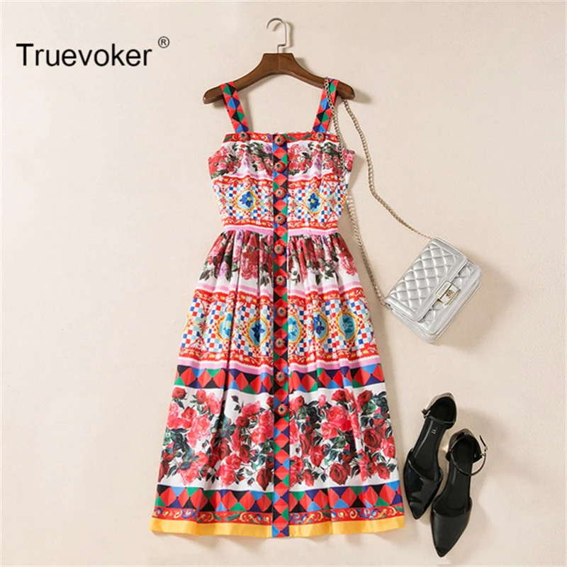 Truevoker летние дизайнерские платье для женщин высокое качество милое праздничное с