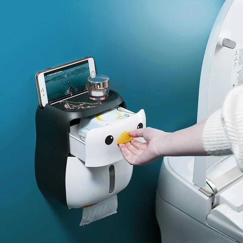 

Toilet Tissue Box Toilet Free Punch Bathroom Toilet Paper Box Creative Roll Paper Box Wall-mounted Toilet Paper Rack