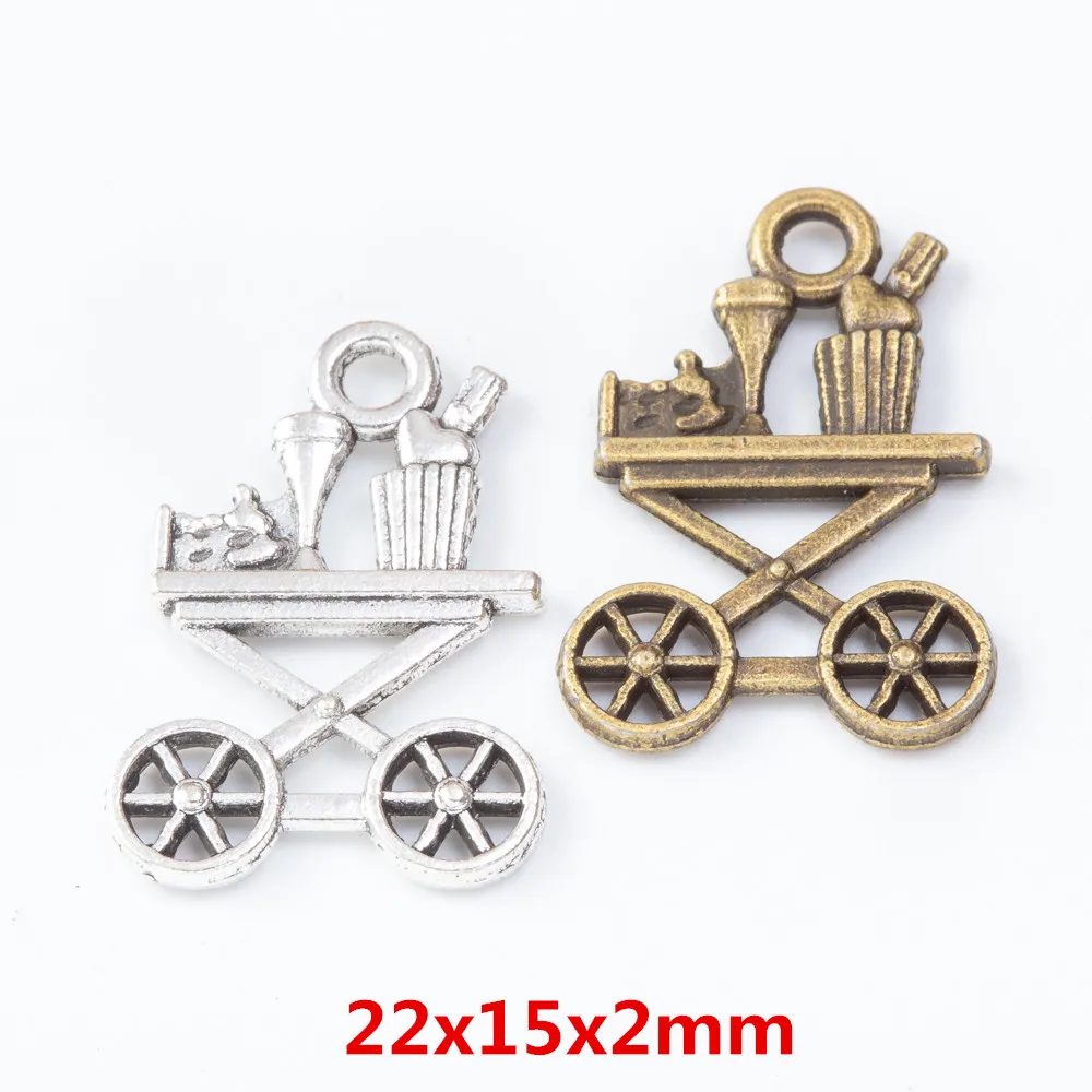 

55 pieces of retro metal zinc alloy dining car pendant for DIY handmade jewelry necklace making 7618