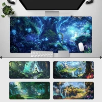 print beautiful anime forest town tree gaming mouse pad gamer keyboard maus pad desk mouse mat game accessories for overwatch