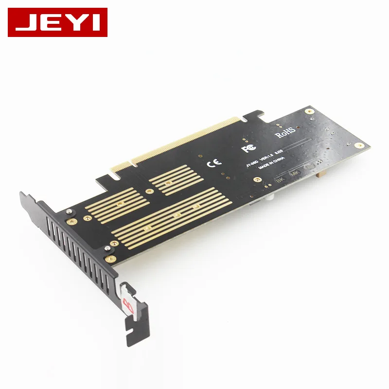 

JEYI M.2 NVME SSD 3.0 NGFF PCI-E Expansion Card X4 Adapter B Key M Key MSATA Three-disk add on Card Suppor PCI Express 3.0